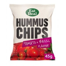 Eat Real humusa čipsi ar tomātiem un baziliku, 45g